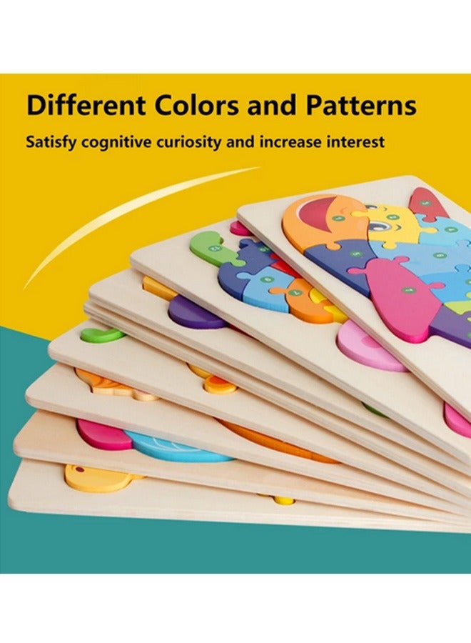 5 Wooden Puzzle Children's Toys Suitable for Children over 1 Year Old, Puzzle Learning Toys Suitable for Boys and Girls, Montessori Toys with Colored Shapes for Early Learning Education Gifts - Image 4